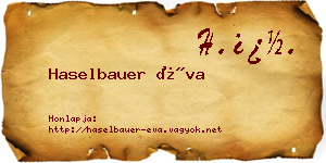 Haselbauer Éva névjegykártya